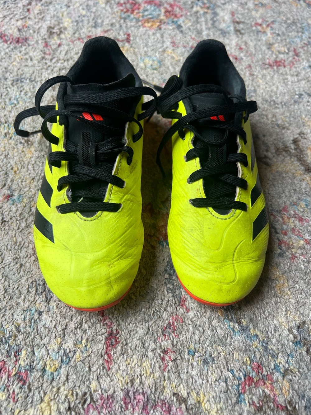 adidas Predator Kids Neon Yellow and Black Soccer Cleats